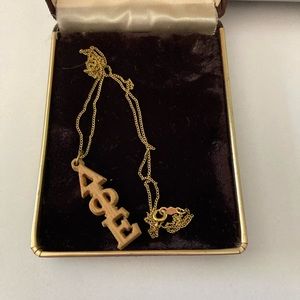Delta phi epsilon pendant and ring